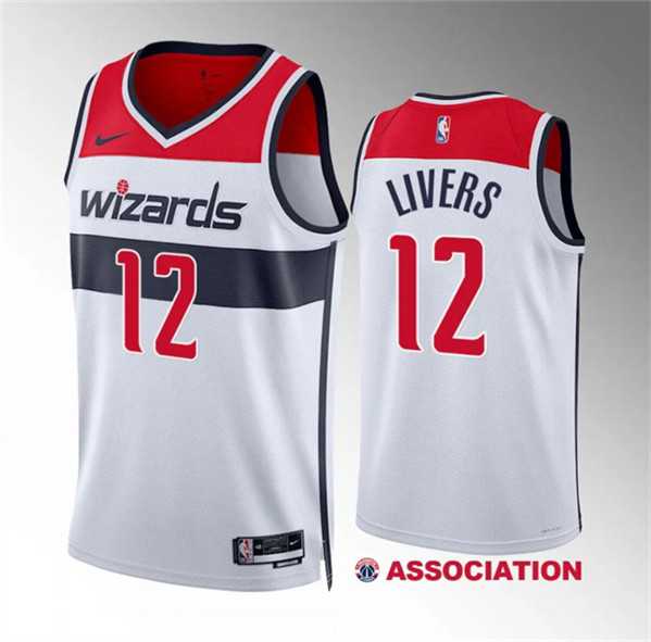 Men%27s Washington Wizards #12 Isaiah Livers White Association Edition Stitched Basketball Jersey Dzhi